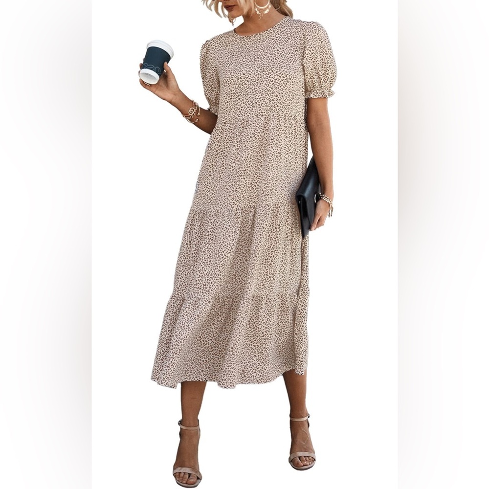 SHEIN Animal Print Long Sleeve Dress